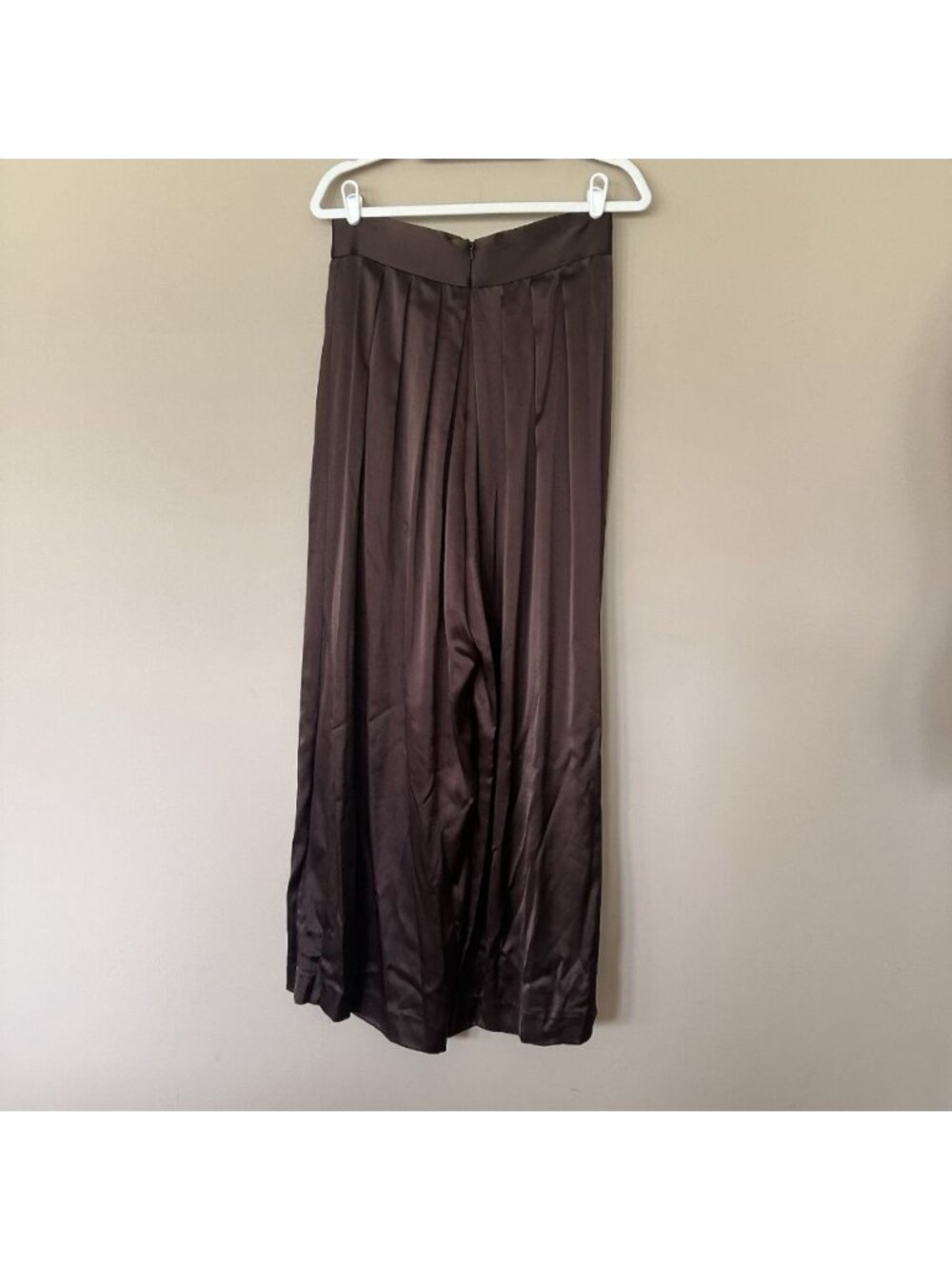 Rare Cache Brown Formal Set Satin Wide Leg Pants & Top 12 Evening Cocktail 90s - Picture 10 of 10